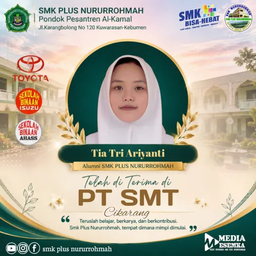 Srikandi Lulusan SMK Plus Nururrohmah Tembus Dunia Industri, Tia Tri Ariyanti Diterima di PT SMT Cikarang